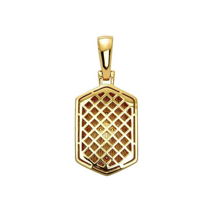 White Gold Jesus Pendant - Crowned Relief Portrait