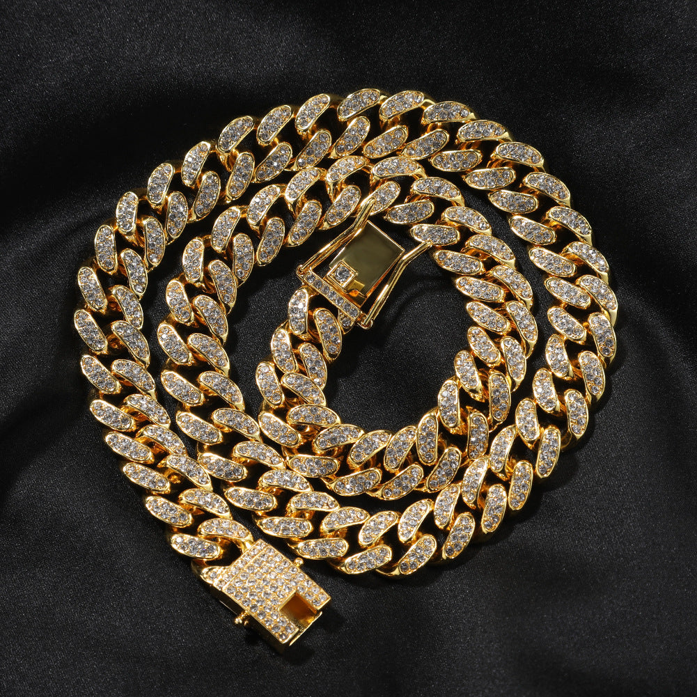 Alloy Diamond Cuba Chain