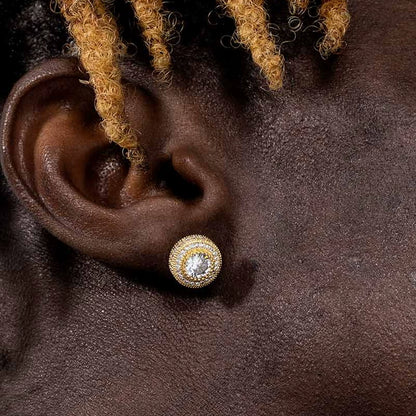 Round Zirconia Earrings - Ice Grind