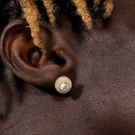 Round Zirconia Earrings - Ice Grind