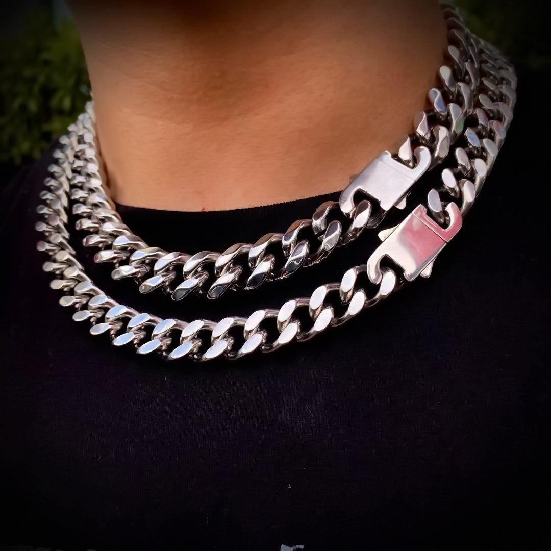 14MM Stereo Cuban Chain - Ice Grind