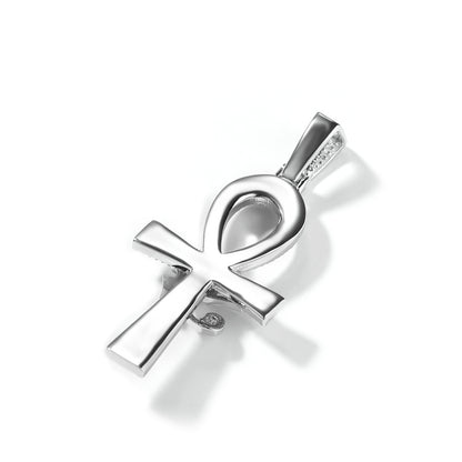 Gold Cross Pendant - Iced Eye of Horus Ankh