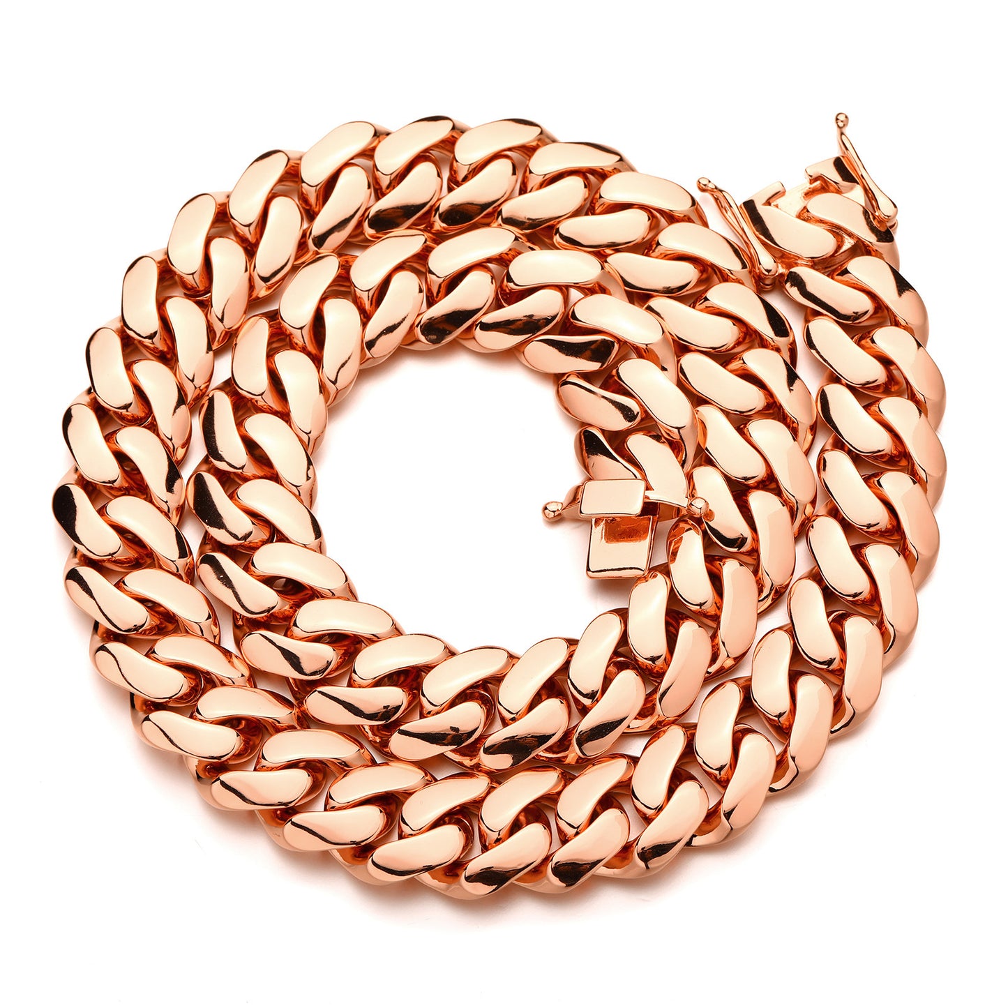 14MM Rose Gold Miami Cuban Link Chain - Bold Cuban Chain