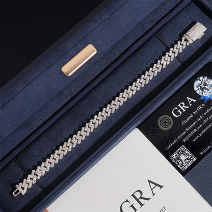 8MM Moissanite Cuban Link Chain - Single Row VVS S925 Silver