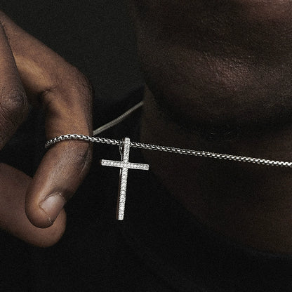 Micro Cross Drip Pendant - Ice Grind