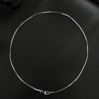 2MM White Gold Snake Chain - Men’s Silver Sleek Necklace