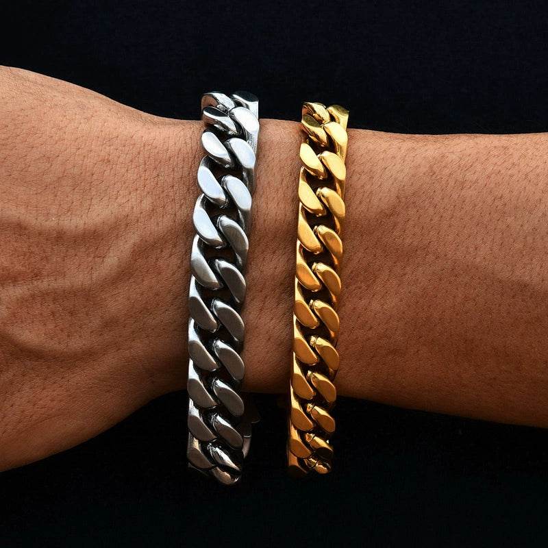 12MM Cuban Bracelet - Ice Grind