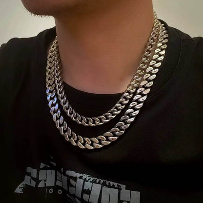12MM Holy Script Brushed Cuban Chain - Ice Grind