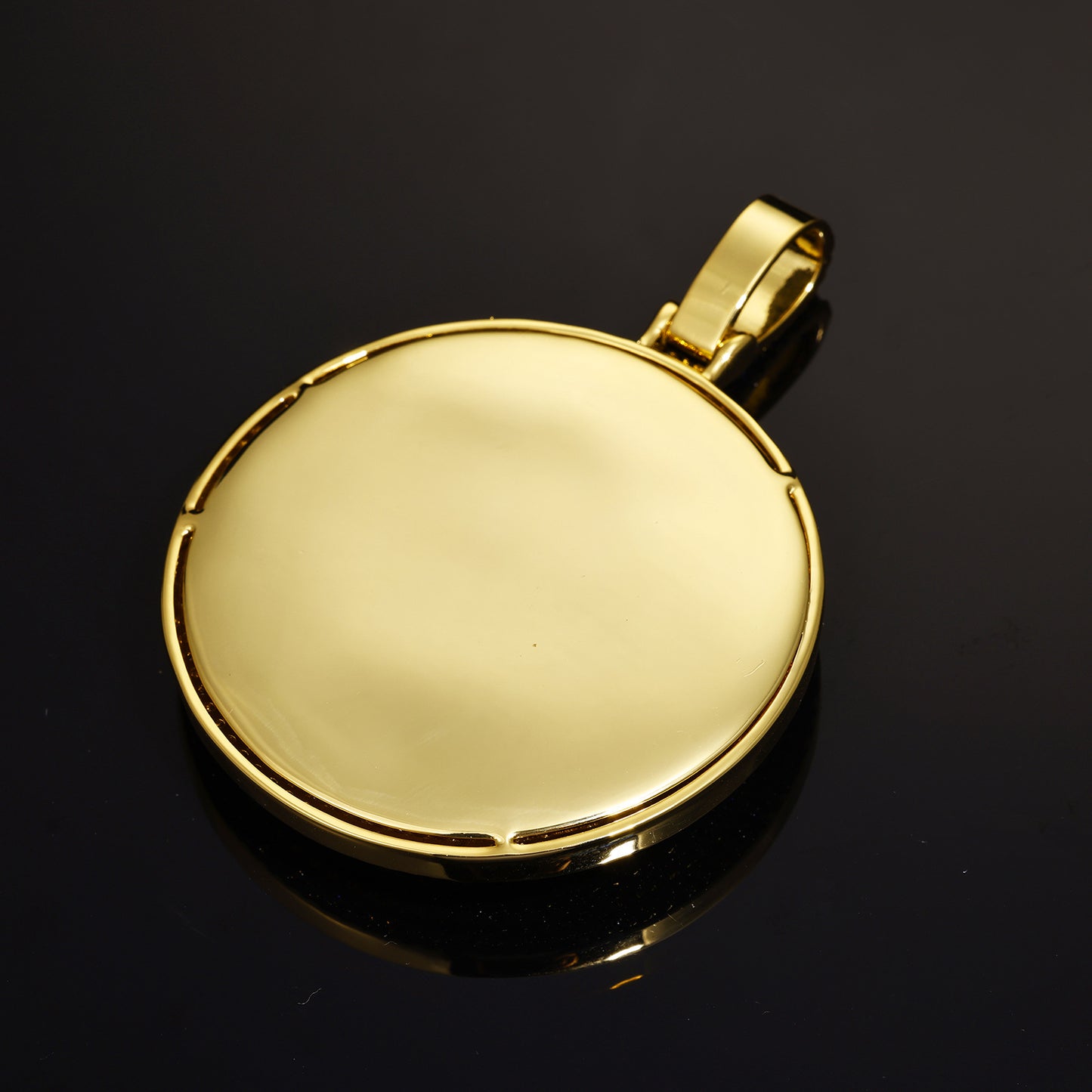 Gold Picture Pendant - Heavyweight Rotating Photo Disc