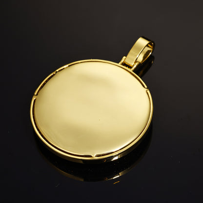 Gold Picture Pendant - Heavyweight Rotating Photo Disc