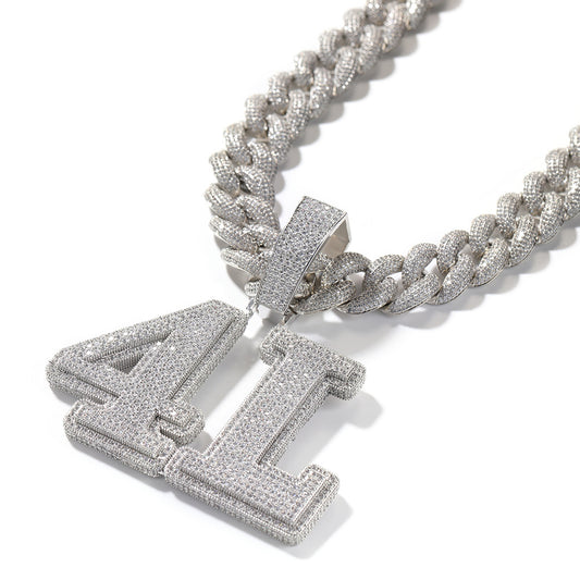 Custom Iced Number Pendant