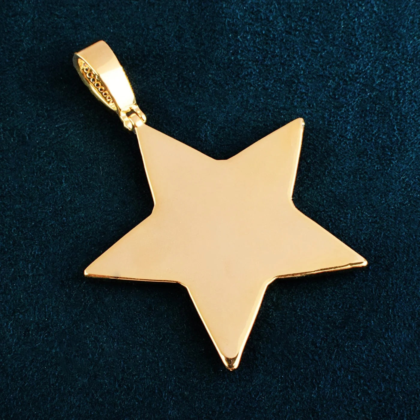 Gold Picture Pendant - Iced Star Portrait