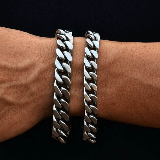 12MM Cuban Bracelet - Ice Grind