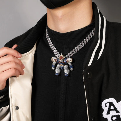 Iced Mecha Warrior Pendant