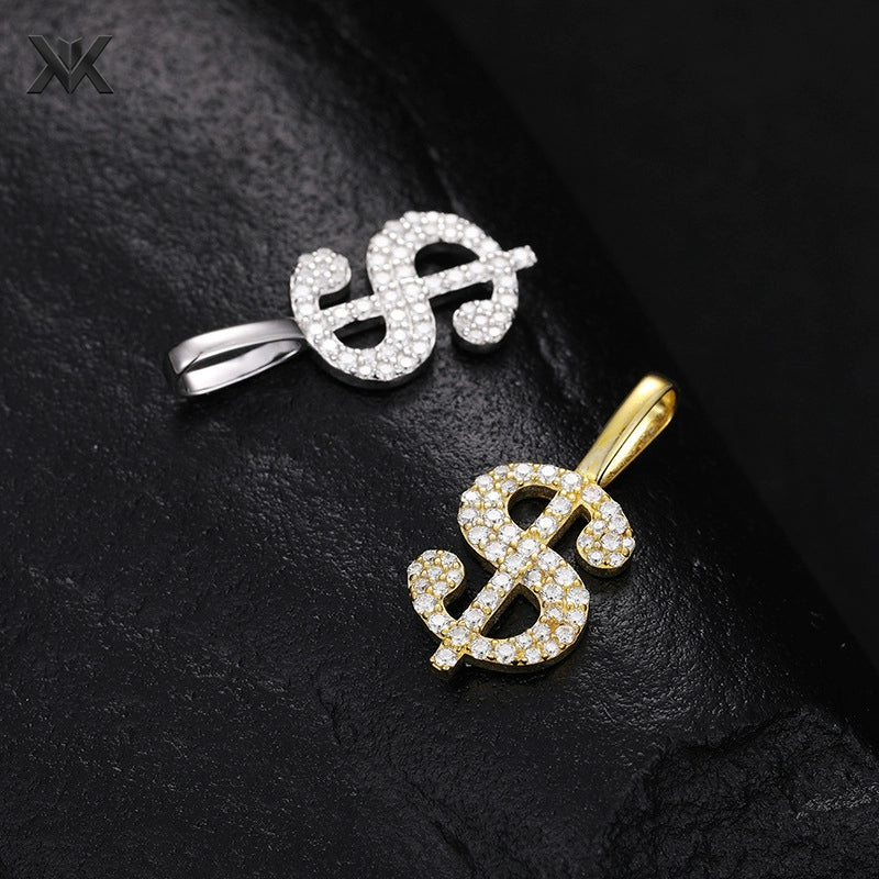 S925 Moissanite Dollar Pendant - Ice Grind