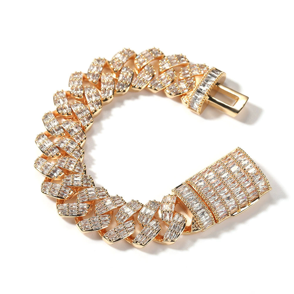 19MM Empire Baguette Cuban Bracelet