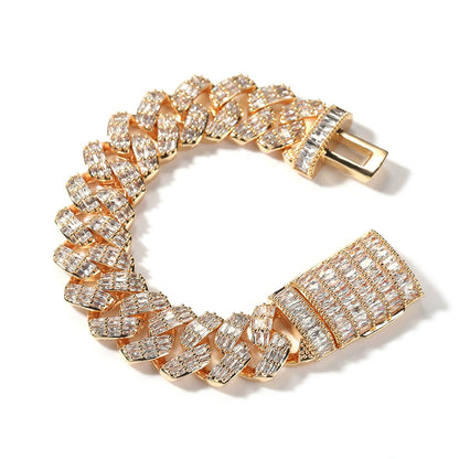 19MM Empire Baguette Cuban Bracelet