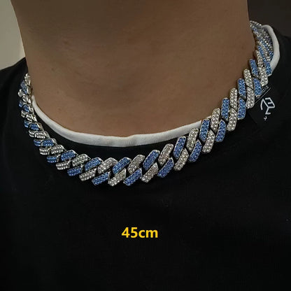 Blue and white Cuban chain - Ice Grind