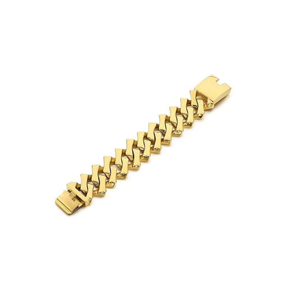 32MM Iced Out Mega Cuban Bracelet – 18K Gold Finish - Ice Grind