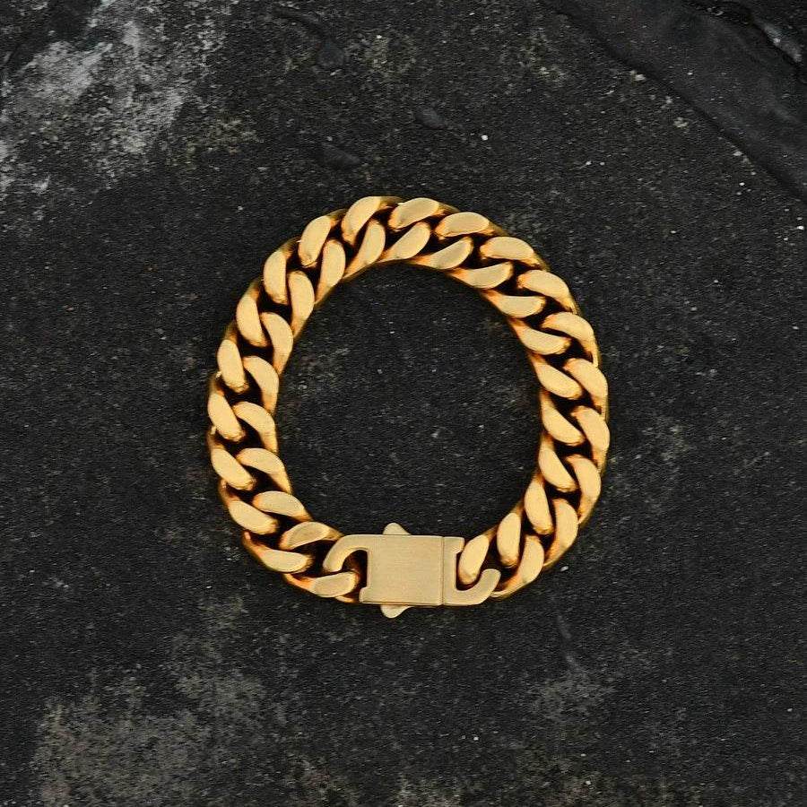 12MM Cuban Bracelet - Ice Grind