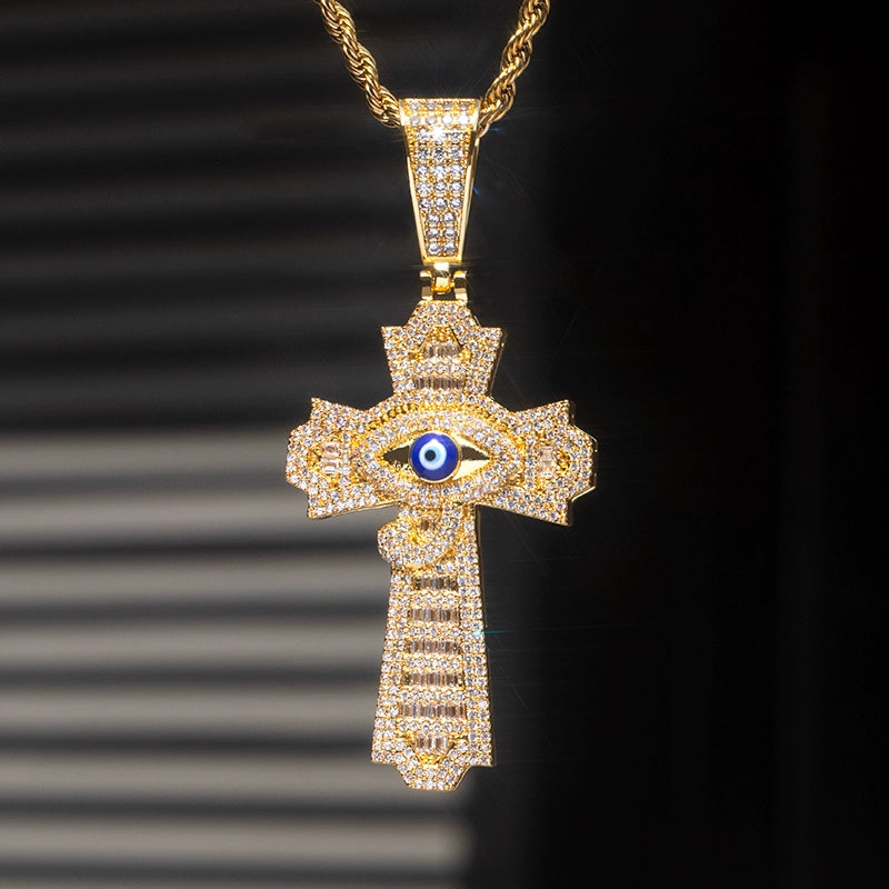 Evil Eye Cross Pendant