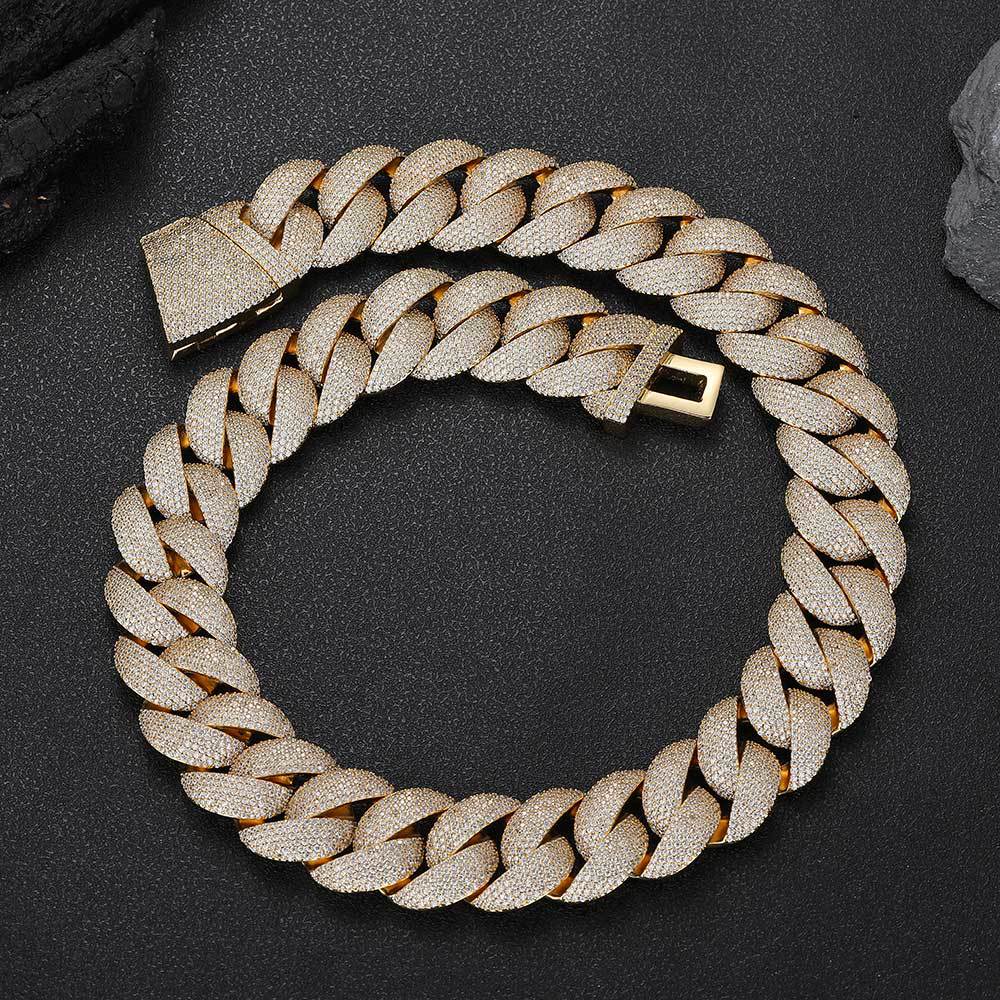 IceGrind 24MM iced gold Cuban link chain with bubble links and box clasp