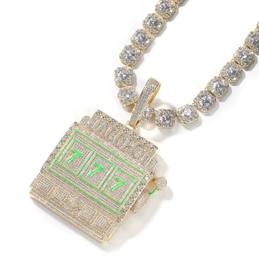 Gold Pendant - All In 777 Glow Slot Machine