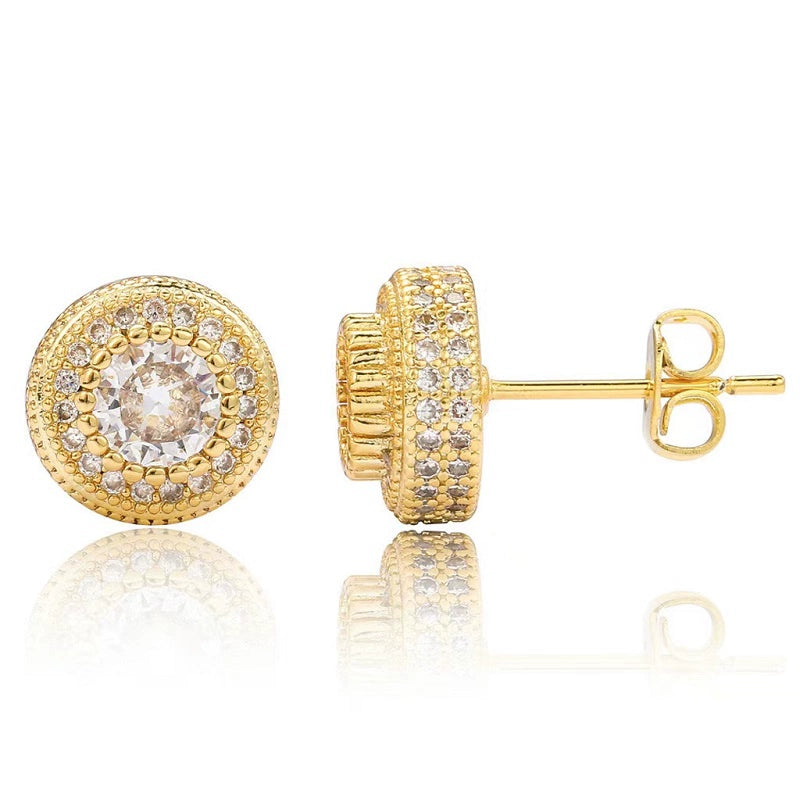 Round Zirconia Earrings - Ice Grind