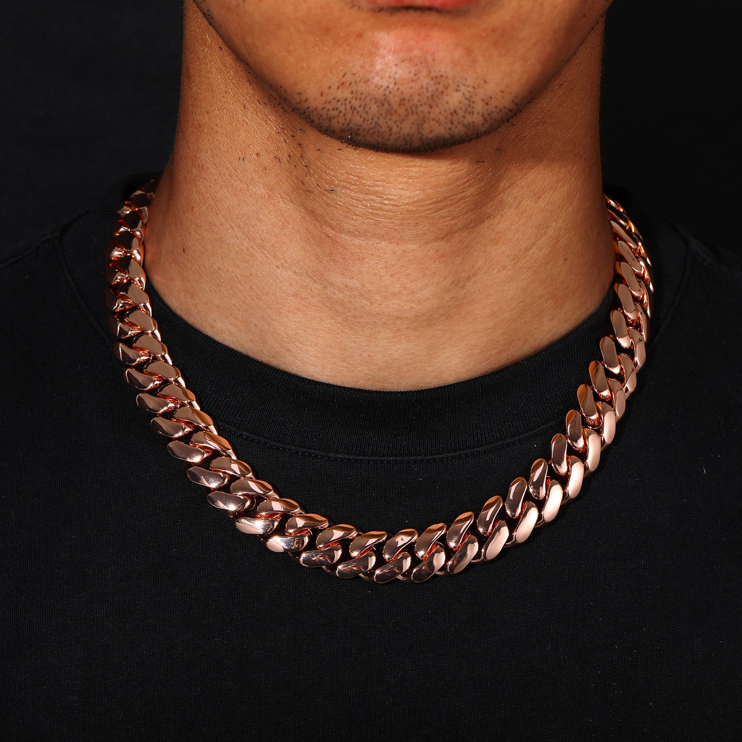 14MM Rose Gold Miami Cuban Link Chain - Bold Cuban Chain