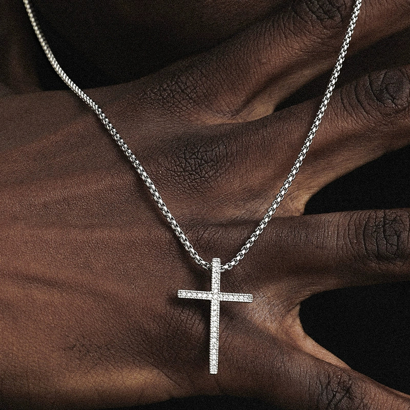Micro Cross Drip Pendant - Ice Grind