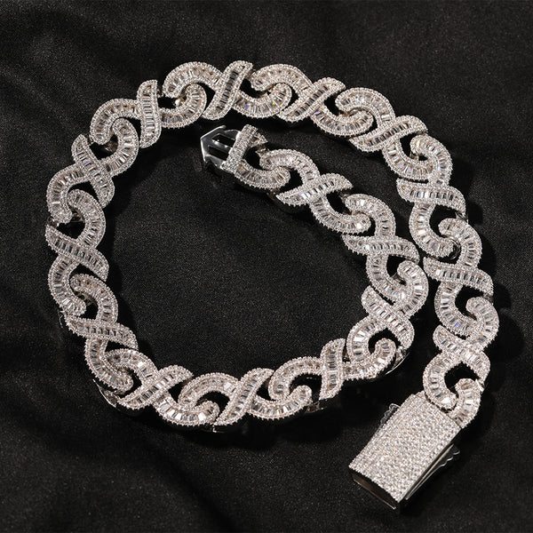15MM Baguette infinity Cuban Link Chain