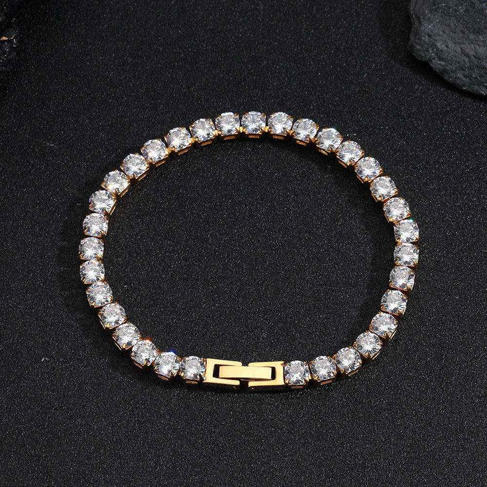 5MM Gold Tennis Bracelet - Classic Round Stone