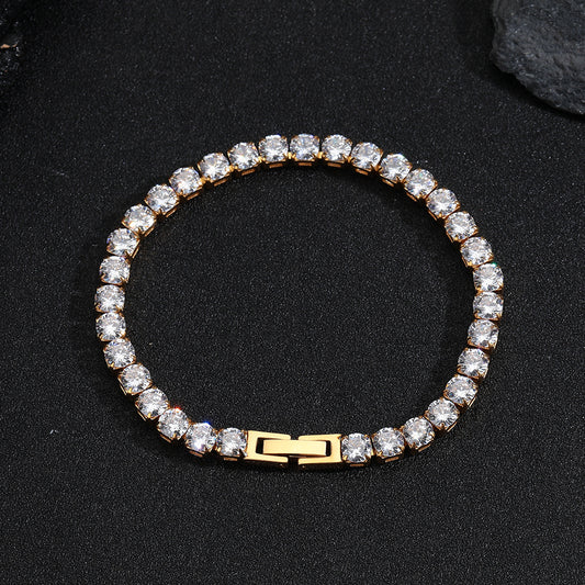 5MM Gold Tennis Bracelet - Classic Round Stone