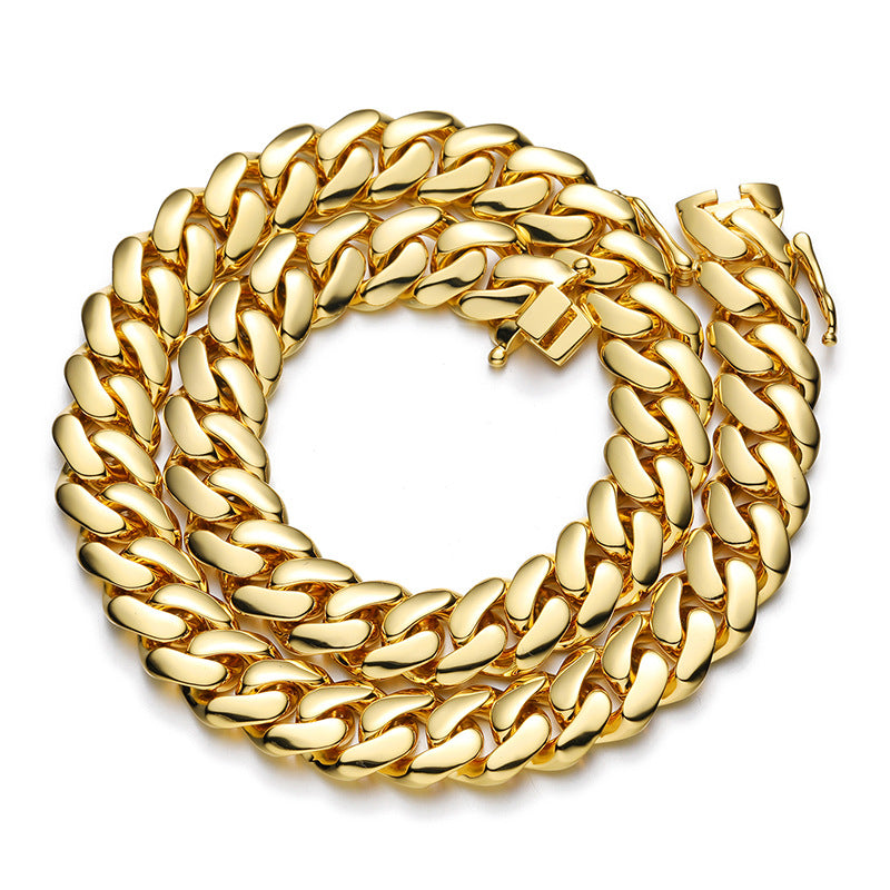 16MM Gold Miami Cuban Link Chain - High Polish Heavy Links