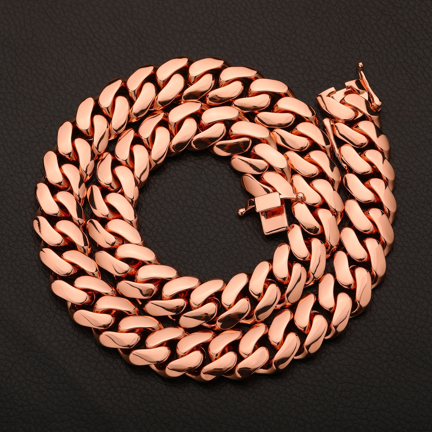 14MM Rose Gold Miami Cuban Link Chain - Bold Cuban Chain
