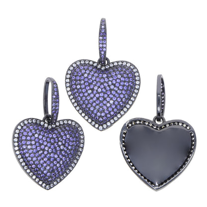 Purple Love Pendant - Puffy Pavé Halo