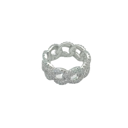 Cuban Link Iced Ring