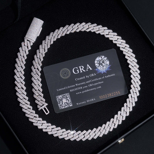 12MM S925+Moissanite Cuban Link Chain
