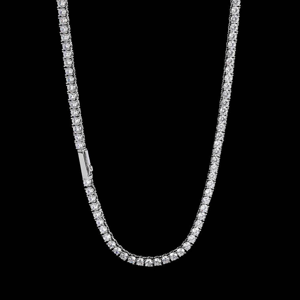 tennis chain displayed on a textured black surface