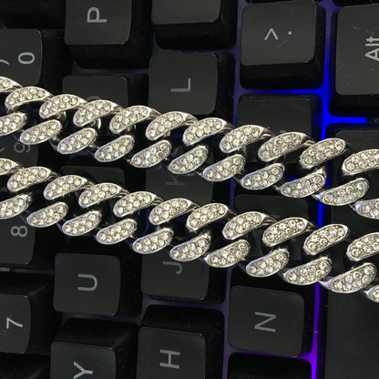 Alloy Diamond Cuba Chain