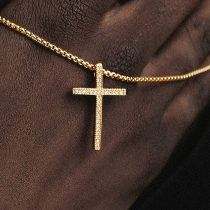 Micro Cross Drip Pendant - Ice Grind