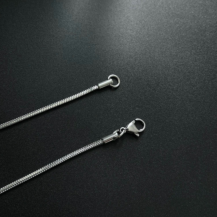 2MM White Gold Snake Chain - Men’s Silver Sleek Necklace