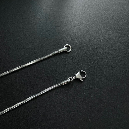 2MM White Gold Snake Chain - Men’s Silver Sleek Necklace