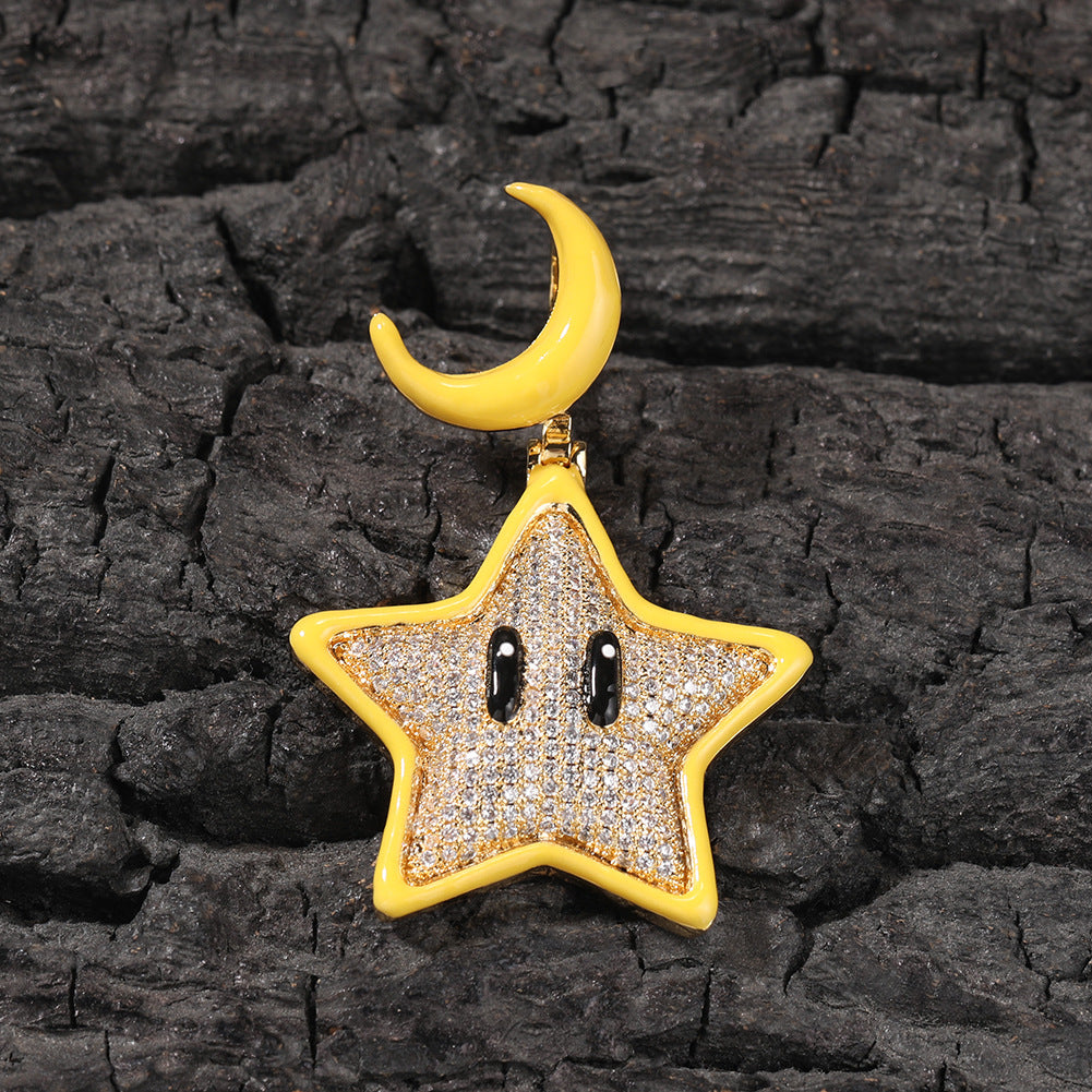 Gold Star Pendant - Night Glow Moon Charm