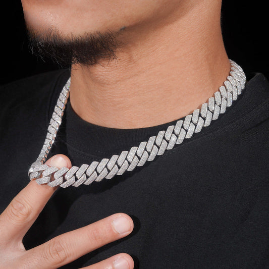 15MM S925+Moissanite Cuban Chain