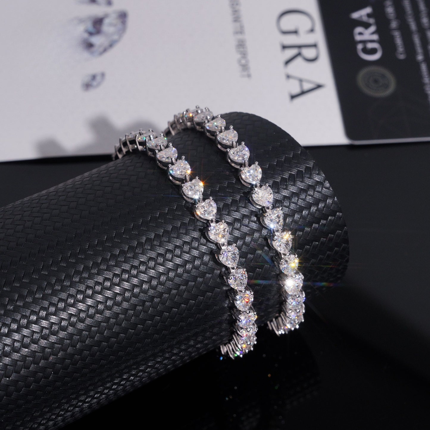 5MM Moissanite Tennis Chain - Heart Cut VVS S925 Silver
