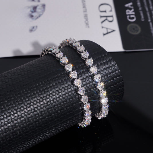 5MM moissanite tennis chain angled view
