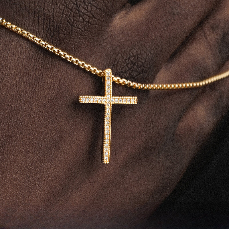 Micro Cross Drip Pendant - Ice Grind