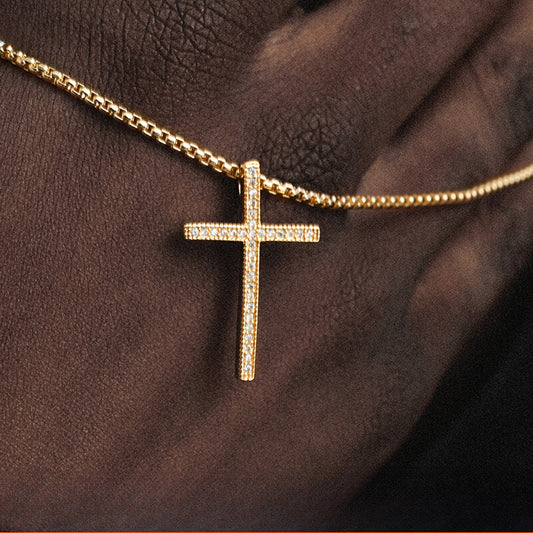 Micro Cross Drip Pendant - Ice Grind