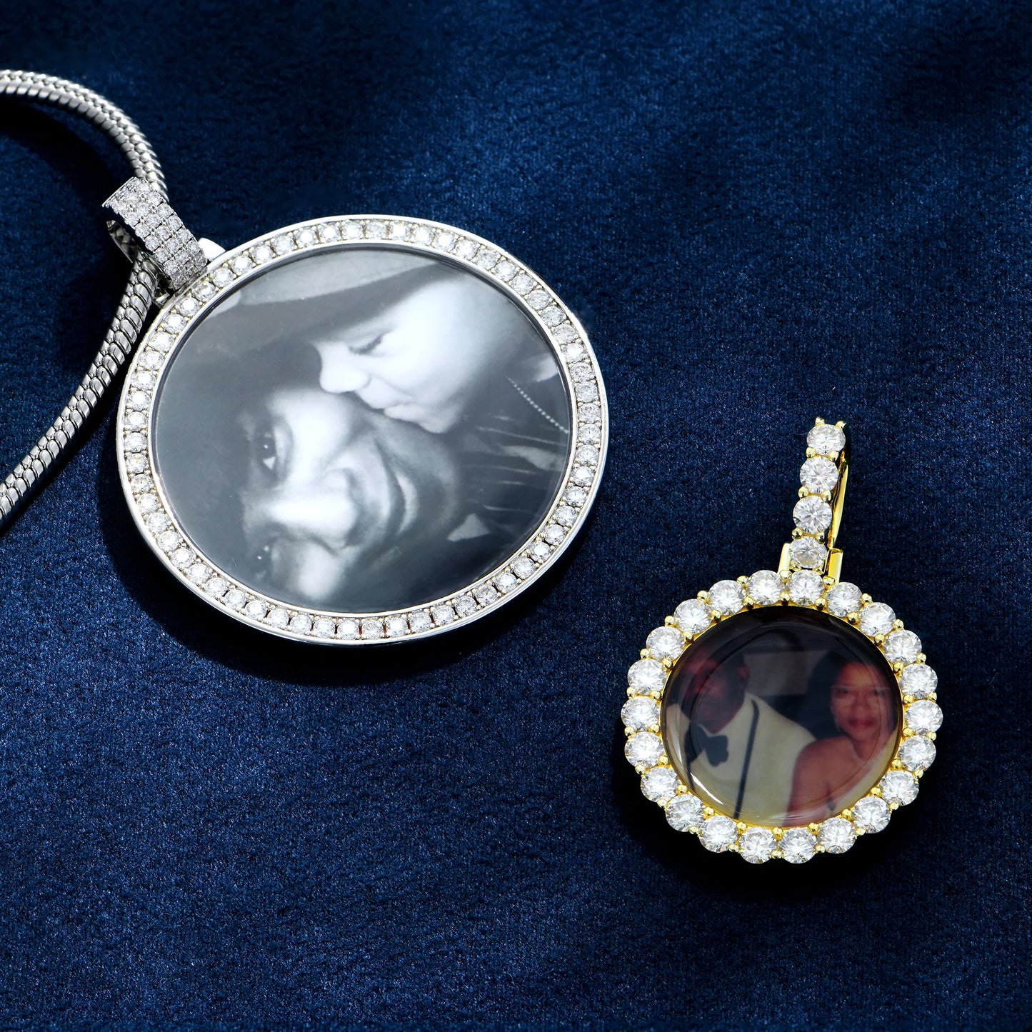 Round Iced Out Picture Pendant